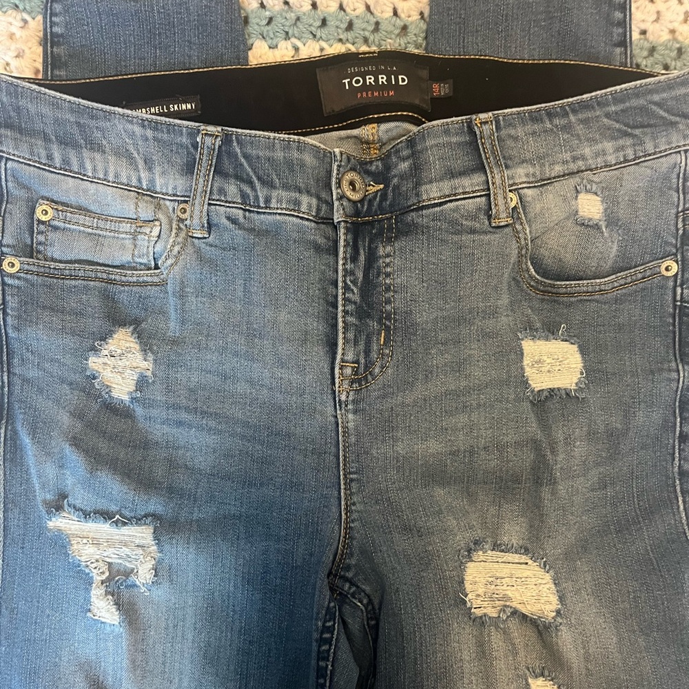 Torrid Women's Blue Distressed Jeans